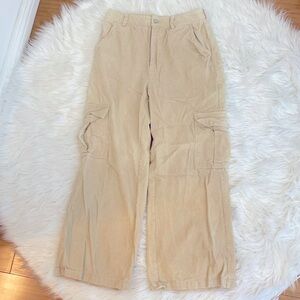 28.5” Cider Denim Texture Corduroy Wide Leg Trousers